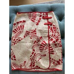 Beth Bowley Anthropology Asian Fan Influence Skirt Romance Size 2